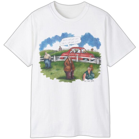 The Far Side Yakity Yak Comic Cartoon Funny Humor Joke Graphic T-Shirt 156 - Picture 1 of 5